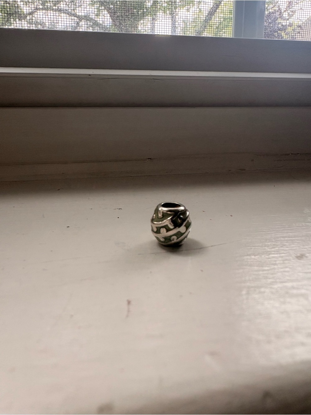 Pandora Green Vines Enamel Sterling Silver Charm